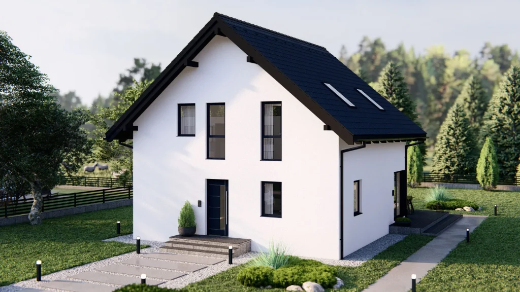 Fertighaus mit 40 Grad Dachneigung - moderne Architektur für Neubau und Sanierungsprojekte