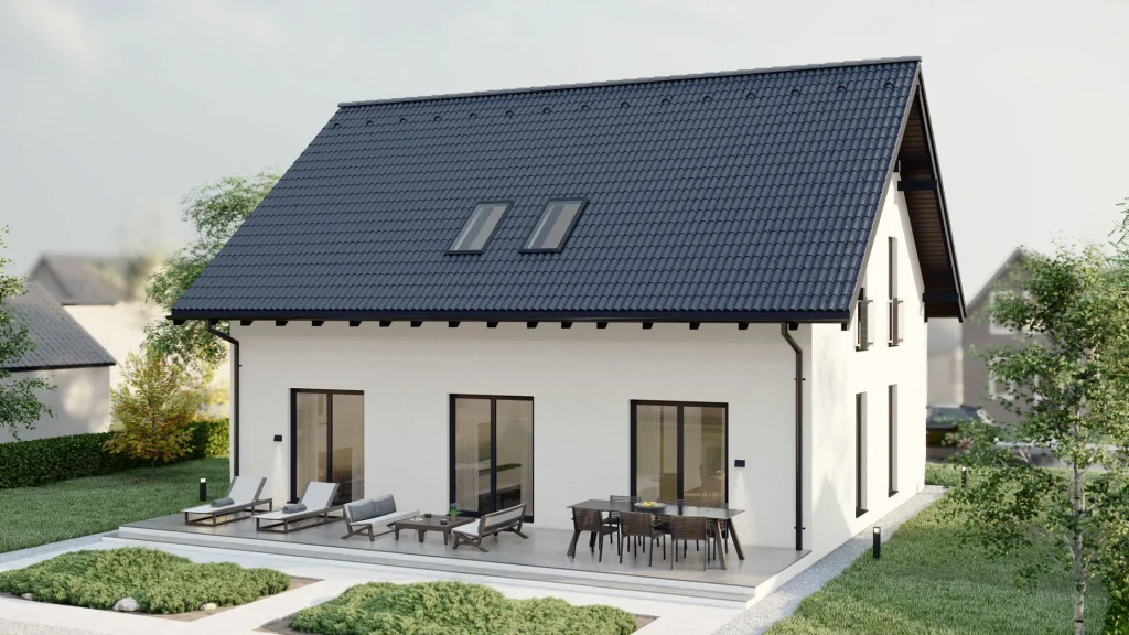 Modernes Fertighaus A001-13 von BAUTENT mit zeitgemäßer Architektur und hochwertiger Bauqualität