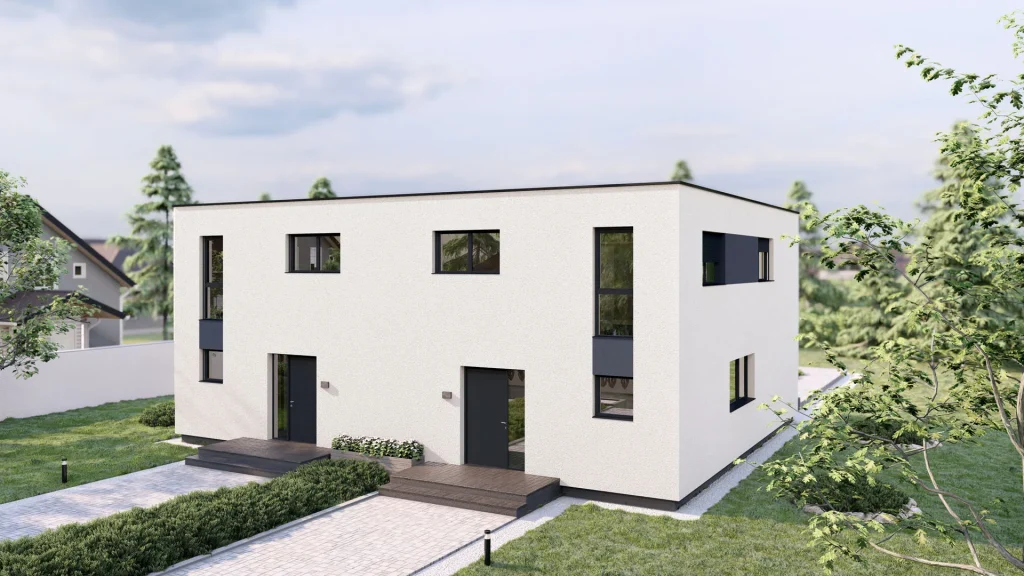 Modernes Fertighaus A002-27 mit zeitgenössischer Architektur und hochwertiger Bauqualität von BAUTENT