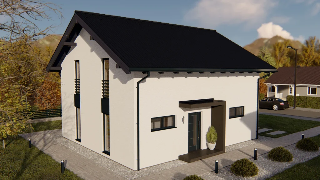 Modernes Fertighaus A003-12 mit zeitgemäßer Architektur und hochwertiger Ausstattung von BAUTENT