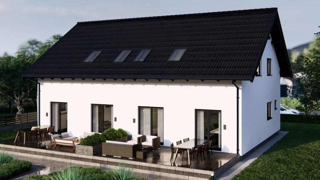 Modernes Fertighaus A003-18 mit zeitgemäßer Architektur und hochwertiger Bauqualität von BAUTENT