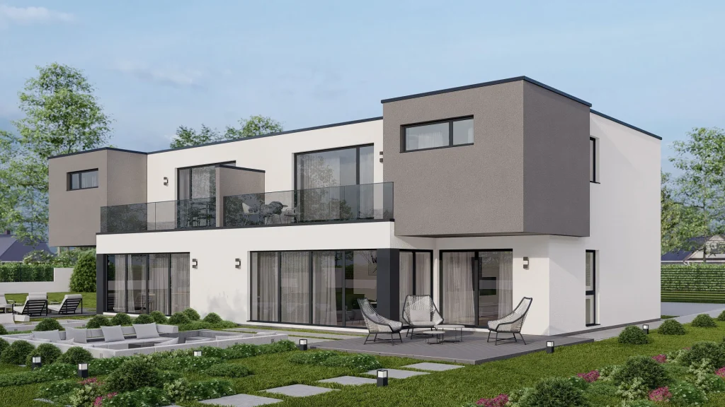 Modernes Fertighaus A003-21 von BAUTENT mit zeitgenössischer Architektur und hochwertiger Bauqualität