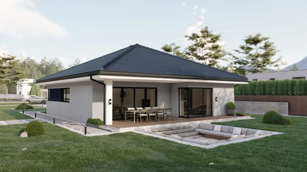 Modernes Fertighaus B001-23 von BAUTENT mit zeitgemäßer Architektur und hochwertiger Bauqualität für Neubau