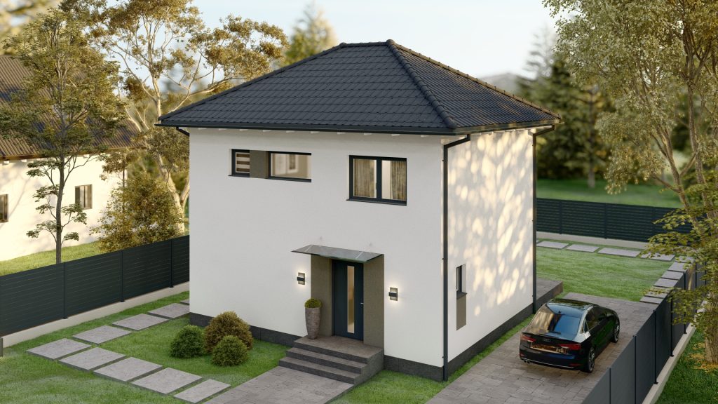 Modernes Fertighaus B003 mit zeitgemäßer Architektur und hochwertiger Bauqualität von BAUTENT