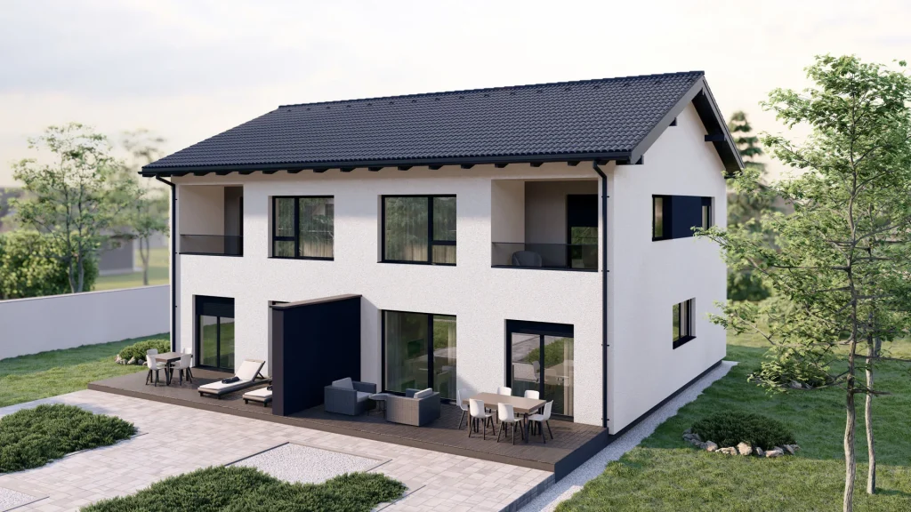 Modernes Fertighaus B003-21 mit zeitgemäßer Architektur und hochwertiger Bauqualität von BAUTENT