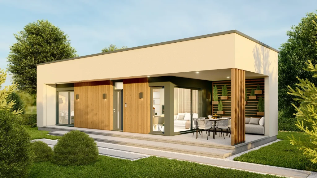 Modernes Fertighaus BRAYO Modell A002 - Energieeffiziente Bauweise für Neubau und Sanierungsprojekte