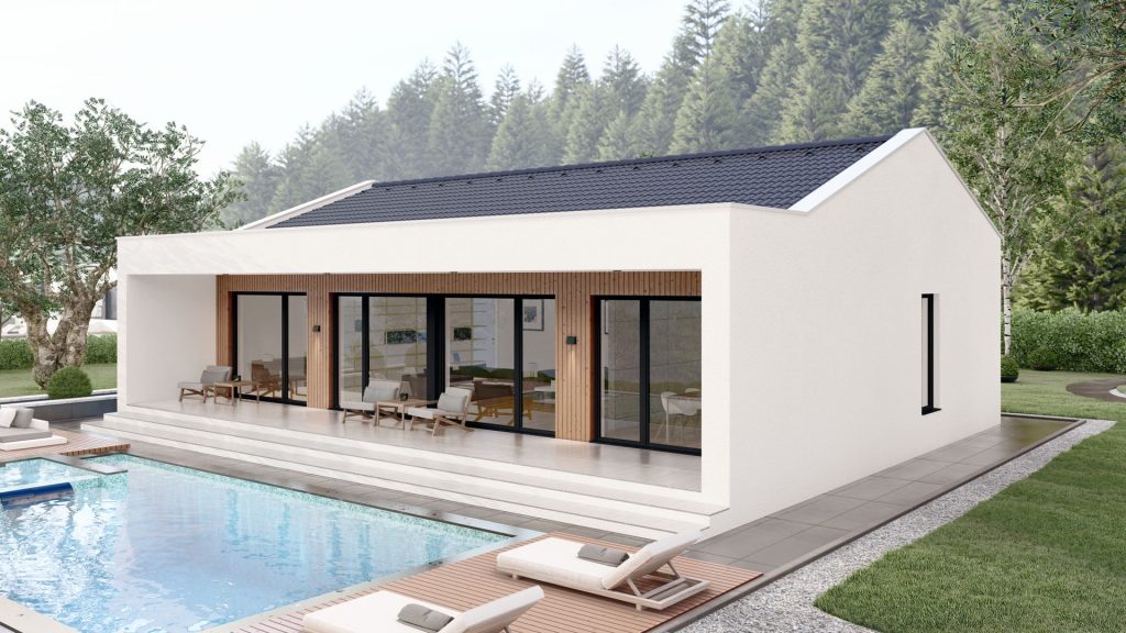 Fertighaus Bellevue A001 - modernes Einfamilienhaus mit eleganter Fassade und zeitgemäßer Architektur