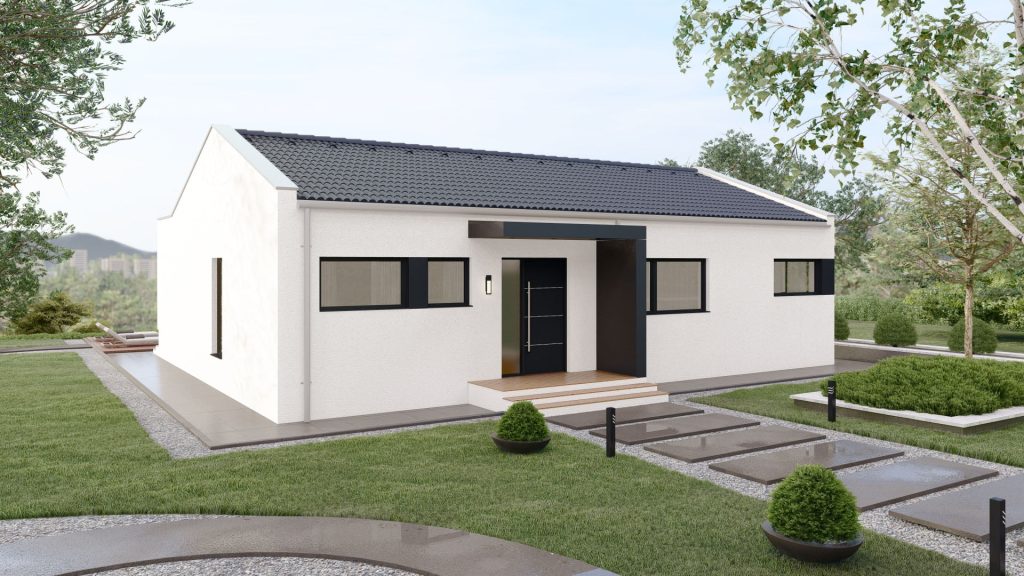 Modernes Fertighaus Bellevue A003 mit eleganter Fassade und zeitgemäßer Architektur von BAUTENT