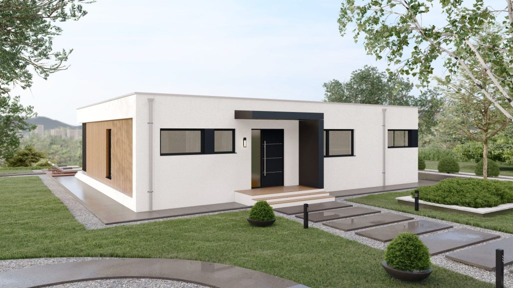 Fertighaus Bellevue B003 - modernes Einfamilienhaus mit eleganter Fassade und großzügiger Architektur