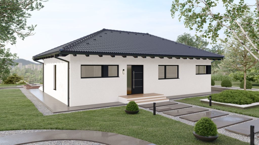 Modernes Fertighaus Bellevue C003 mit eleganter Fassade und zeitgemäßer Architektur von BAUTENT