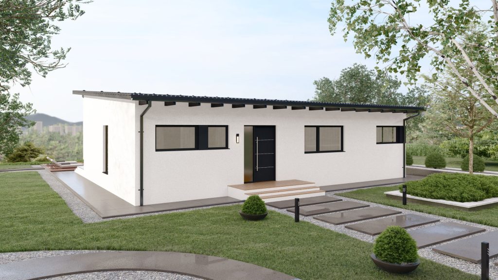 Fertighaus Bellevue D003 - modernes Einfamilienhaus mit eleganter Fassade und durchdachter Architektur