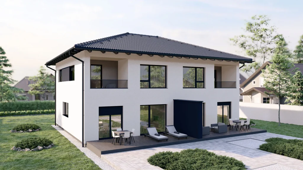 Modernes Fertighaus C001-20 von BAUTENT - energieeffiziente Bauweise für Neubau und Sanierung