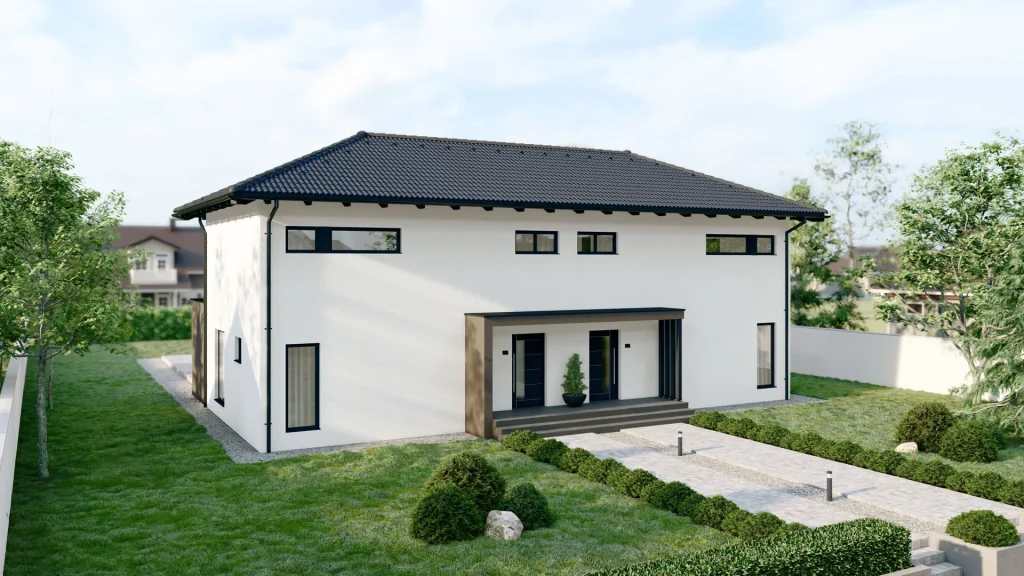 Modernes Fertighaus C002-22 von BAUTENT mit zeitgemäßer Architektur und hochwertiger Bauqualität