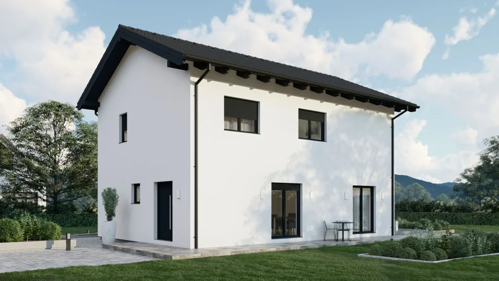 Modernes Fertighaus C002 - energieeffiziente Bauweise mit großzügiger Architektur und nachhaltiger Sanierungstechnik