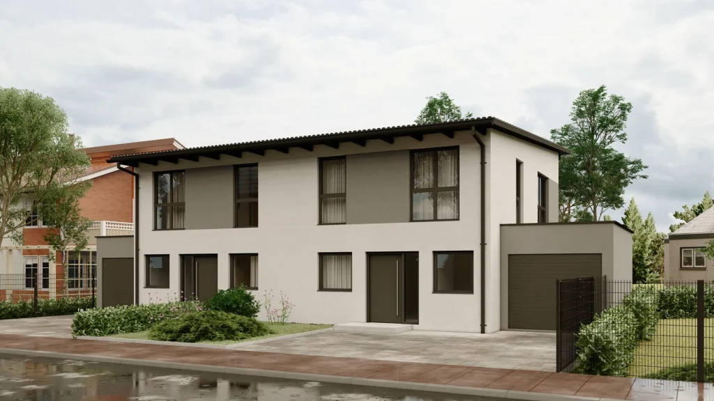 Moderne Fertighaus-Konstruktion C003 mit hochwertiger Dämmung und nachhaltiger Bauweise für energieeffizientes Wohnen