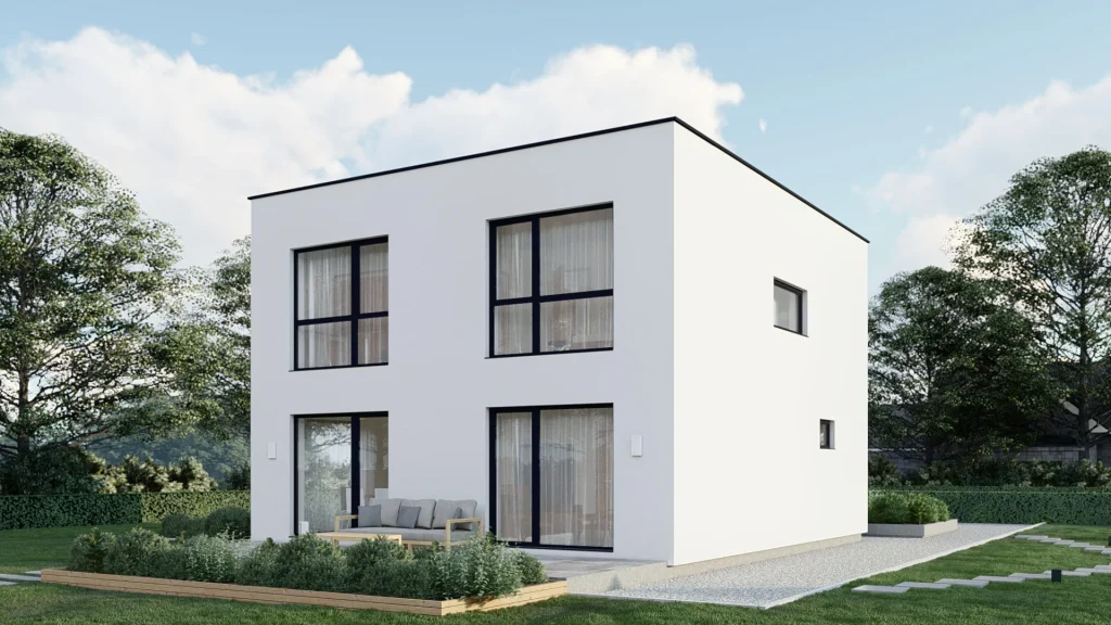 Modernes Fertighaus Comfort-A003 mit zeitgemäßer Architektur und hochwertiger Ausstattung von BAUTENT