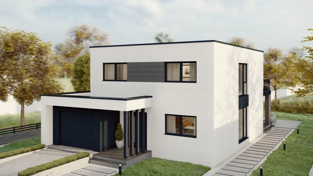 Cone Family Fertighaus mit 3 Schlafzimmern Variante B001 - modernes Einfamilienhaus Grundriss und Design