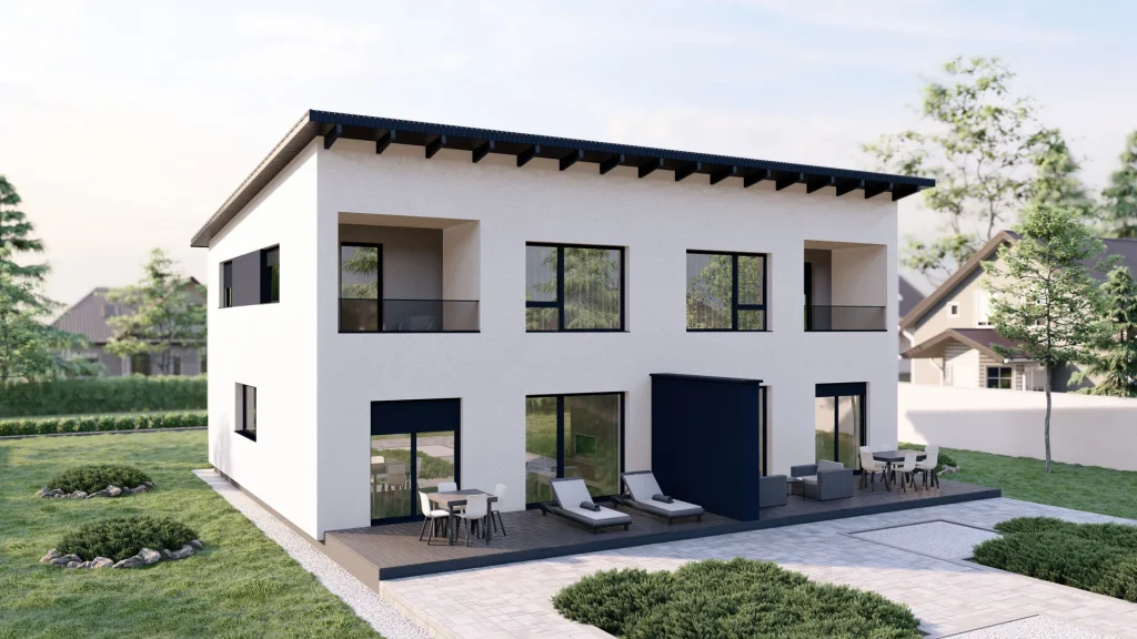 Modernes Fertighaus D001-20 mit zeitgemäßer Architektur und hochwertiger Bauqualität von BAUTENT