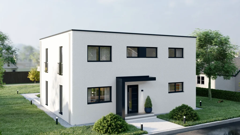 Modernes Fertighaus D002-11 mit zeitgemäßer Architektur und hochwertiger Ausstattung von BAUTENT