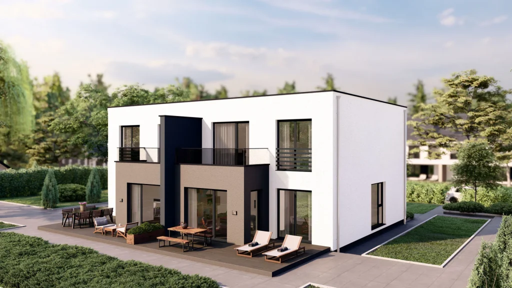 Modernes Fertighaus D003-19 mit zeitgenössischer Architektur und hochwertiger Bauqualität von BAUTENT