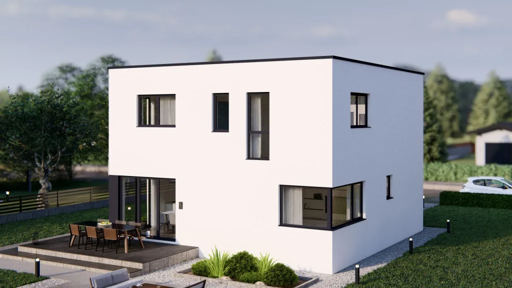 Moderne Fertighaus-Innenansicht mit hochwertiger Ausstattung nach Sanierung - BAUTENT Projekt D003