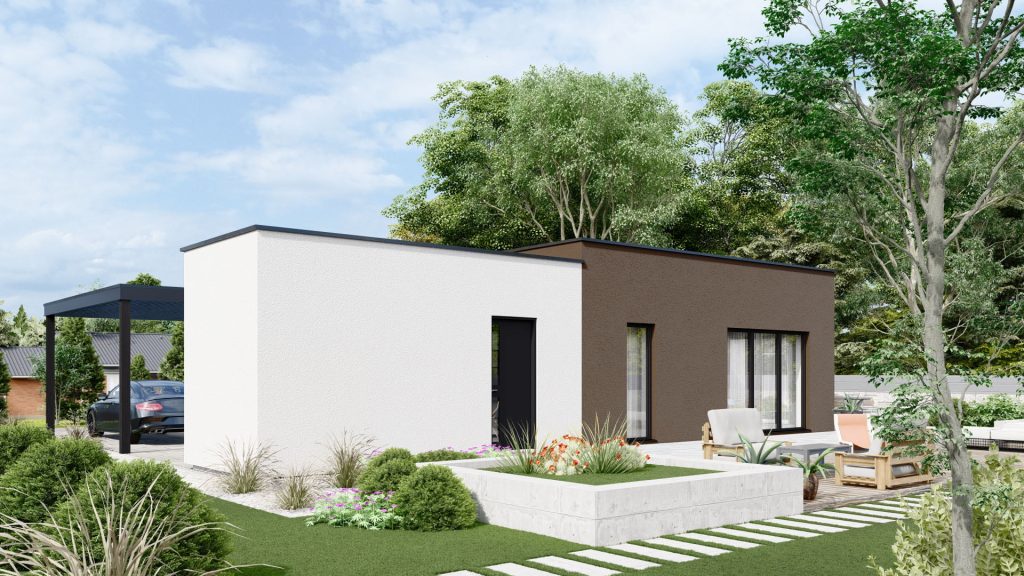 Klaus vor seinem sanierten Fertighaus - professionelle Renovierung und Modernisierung von BAUTENT