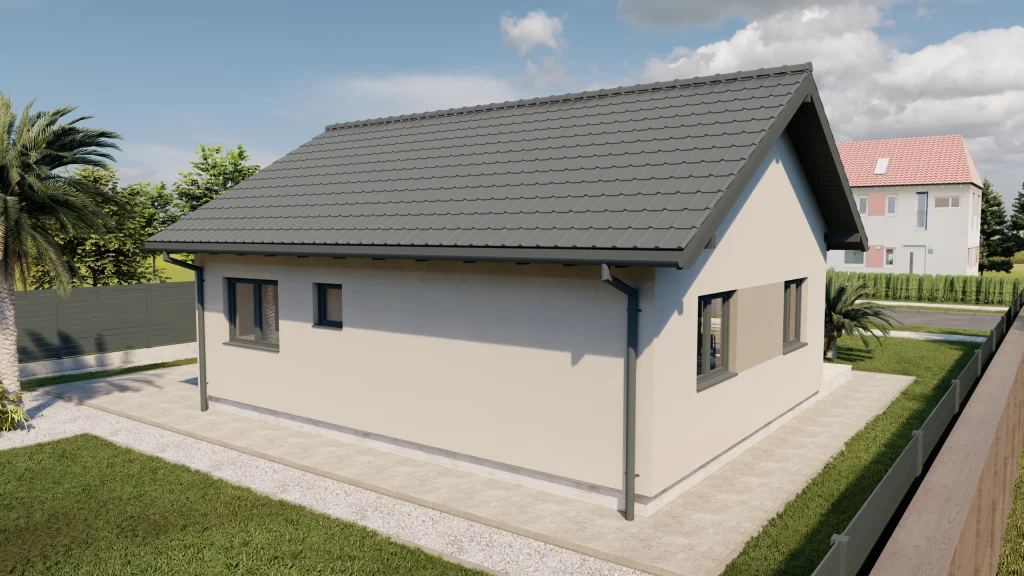 Modernes Fertighaus LEA-B003 mit zeitgemäßer Architektur und großen Fenstern von BAUTENT