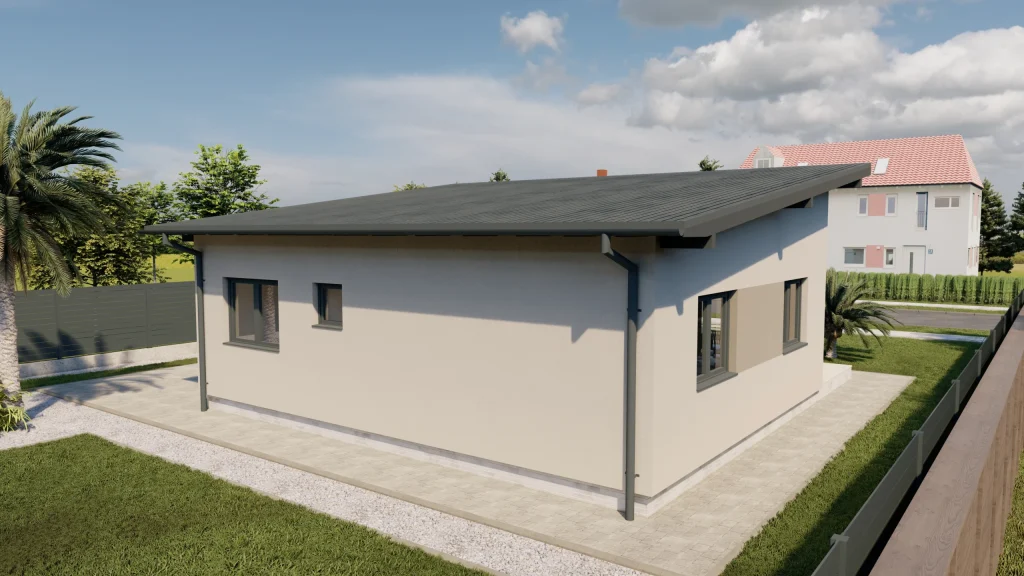 Modernes Fertighaus LEA-C003 mit zeitgenössischer Architektur und großzügigen Fensterfronten von BAUTENT