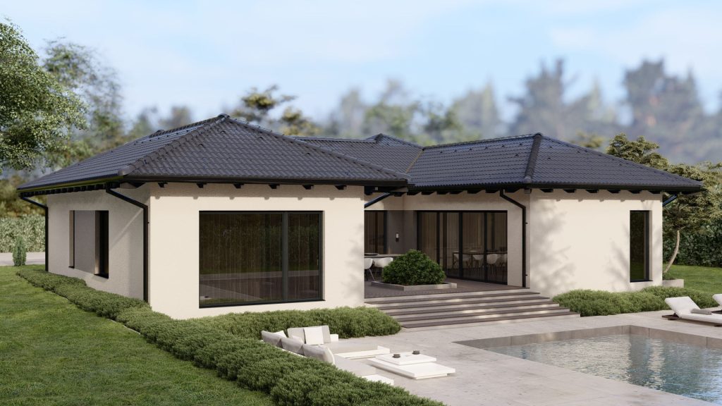 Modernes Fertighaus Lark-C003 mit zeitgemäßer Architektur und nachhaltiger Bauweise von BAUTENT