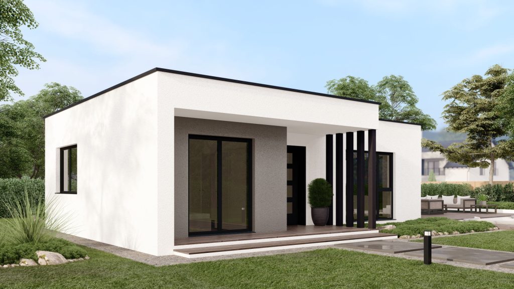 Modernes Piccolo Fertighaus A002 - kompakte Bauweise mit zeitgemäßer Architektur von BAUTENT