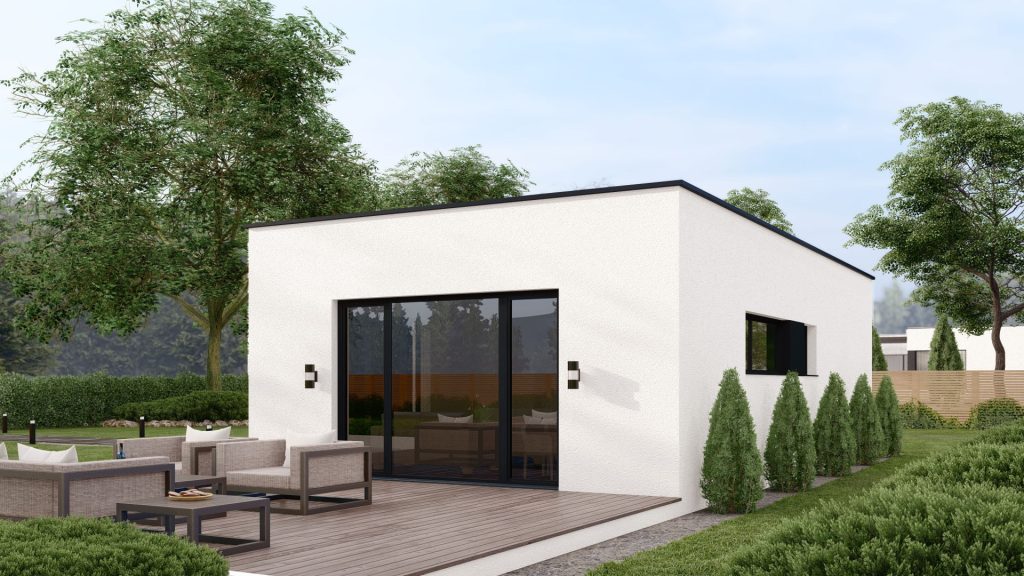 Fertighaus Piccolo Modell A003 - moderne Architektur für nachhaltiges Wohnen mit BAUTENT