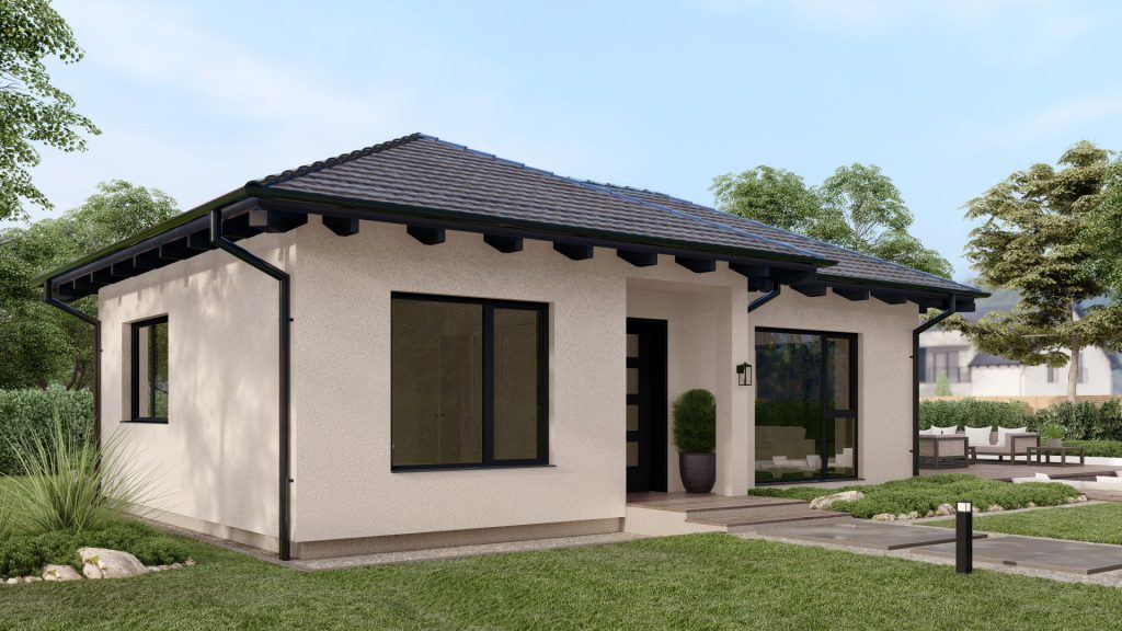 Modernes Fertighaus Piccolo D002 mit zeitgemäßer Architektur und nachhaltiger Bauweise von BAUTENT