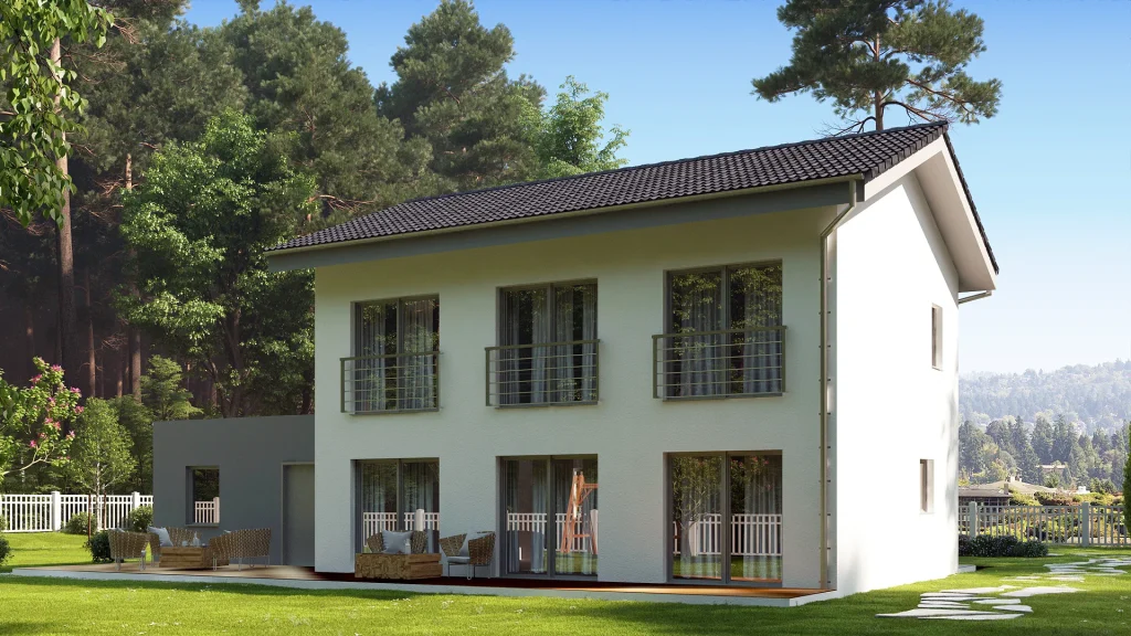 Modernes Fertighaus von Pintar in Holzbauweise - professionelle Montage durch Steco Centar für nachhaltiges Bauen