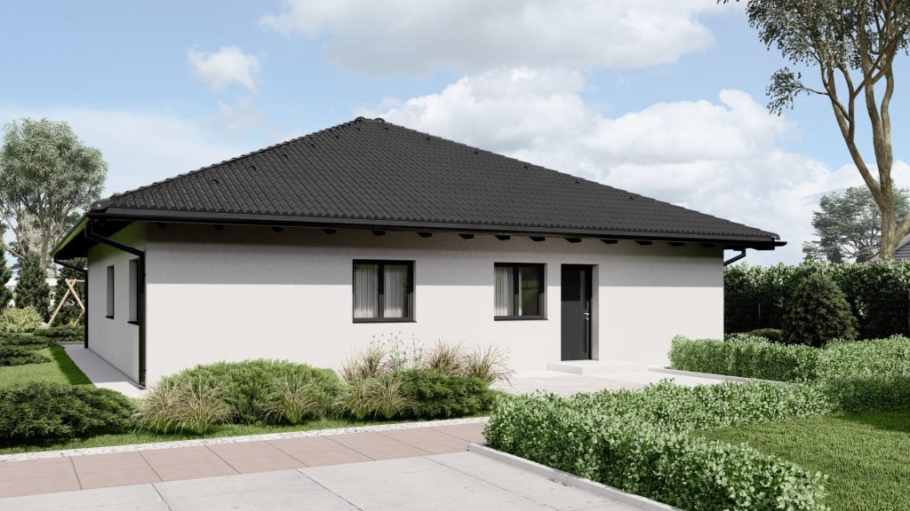 Fertighaus Rulzheim A002 - moderne Hausansicht mit zeitgemäßer Architektur und hochwertiger Bauausführung