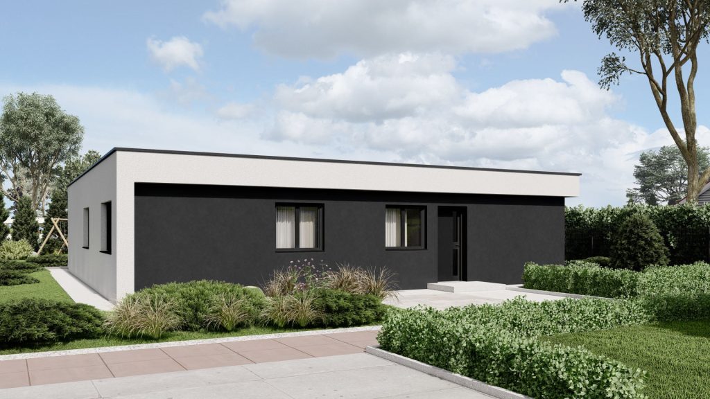 Modernes Fertighaus in Rulzheim - Beispiel für hochwertige Fertighausbauweise mit ansprechender Fassadengestaltung