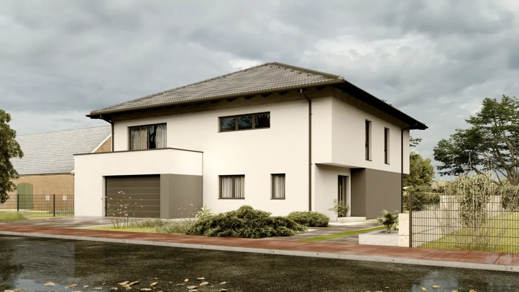 Modernes Fertighaus in Sandweier - BAUTENT Referenzprojekt B001 für nachhaltiges Bauen und Sanierung