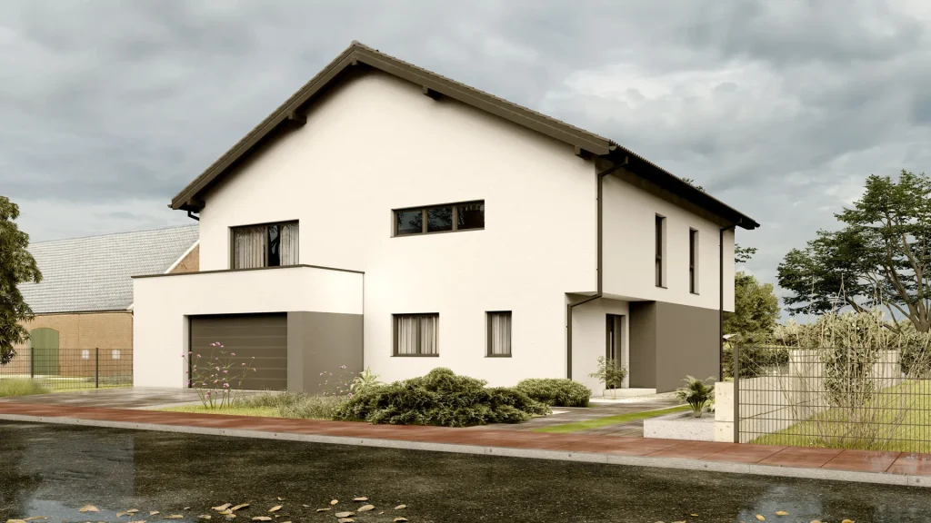 Modernes Fertighaus in Sandweier - Projekt D001 von BAUTENT zeigt zeitgemäße Architektur und hochwertige Bauqualität