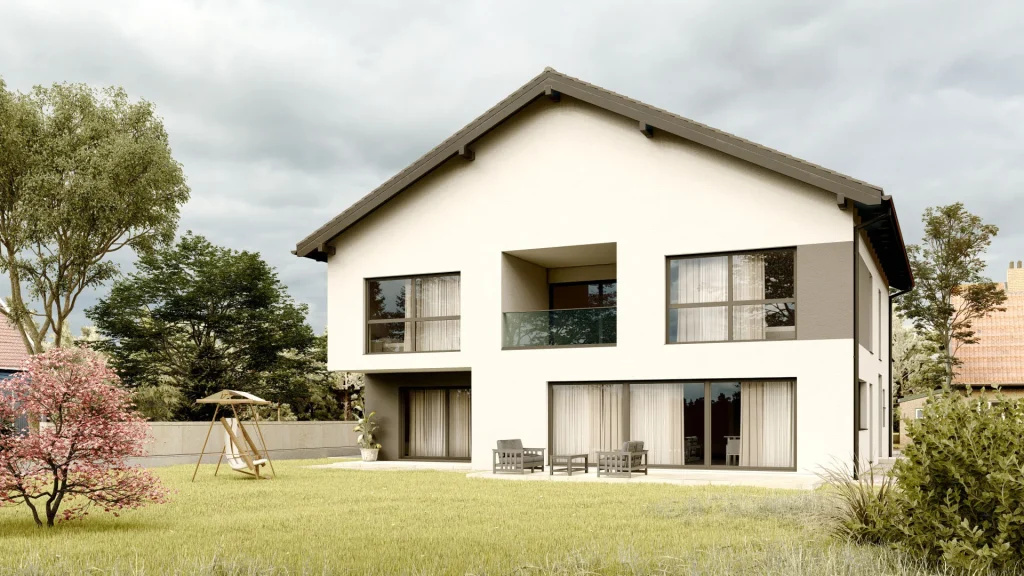 Modernes Fertighaus in Sandweier - energieeffiziente Bauweise mit zeitgemäßer Architektur von BAUTENT