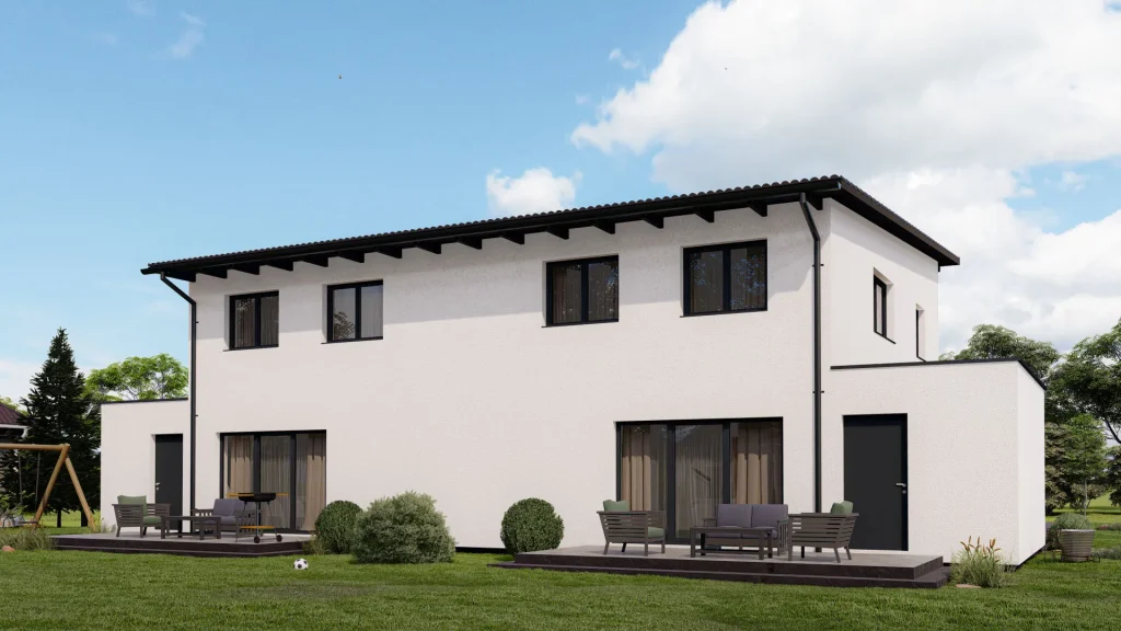 Modernes Fertighaus in Sinzheim - energieeffiziente Bauweise mit zeitgemäßer Architektur von BAUTENT