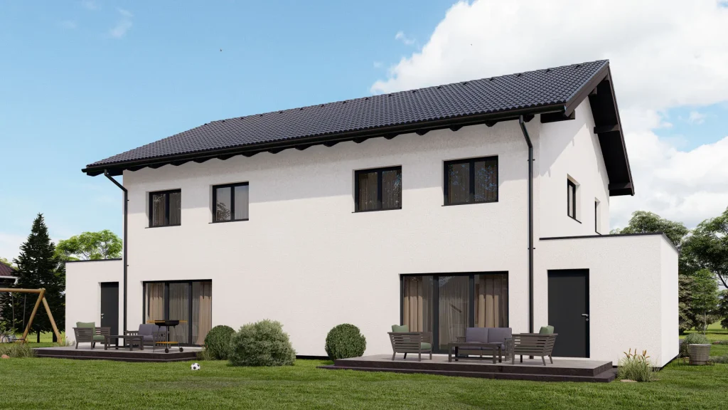 Modernes Fertighaus in Sinzheim - BAUTENT Projekt C002 mit zeitgemäßer Architektur und nachhaltiger Bauweise