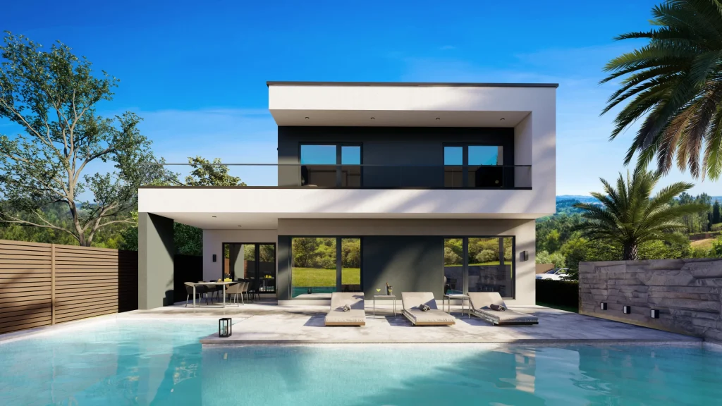 Modernes Fertighaus UTOPIA-1 von Steco Centar mit zeitgemäßer Architektur und nachhaltiger Bauweise