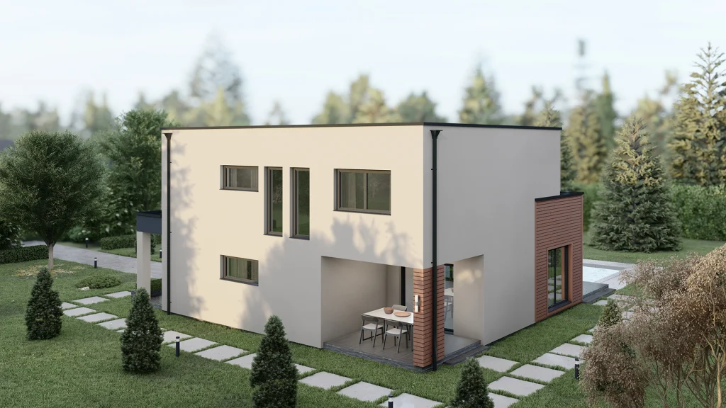 Modernes Fertighaus Zevs A003 Modell mit zeitgemäßer Architektur und hochwertiger Bauqualität für Neubau