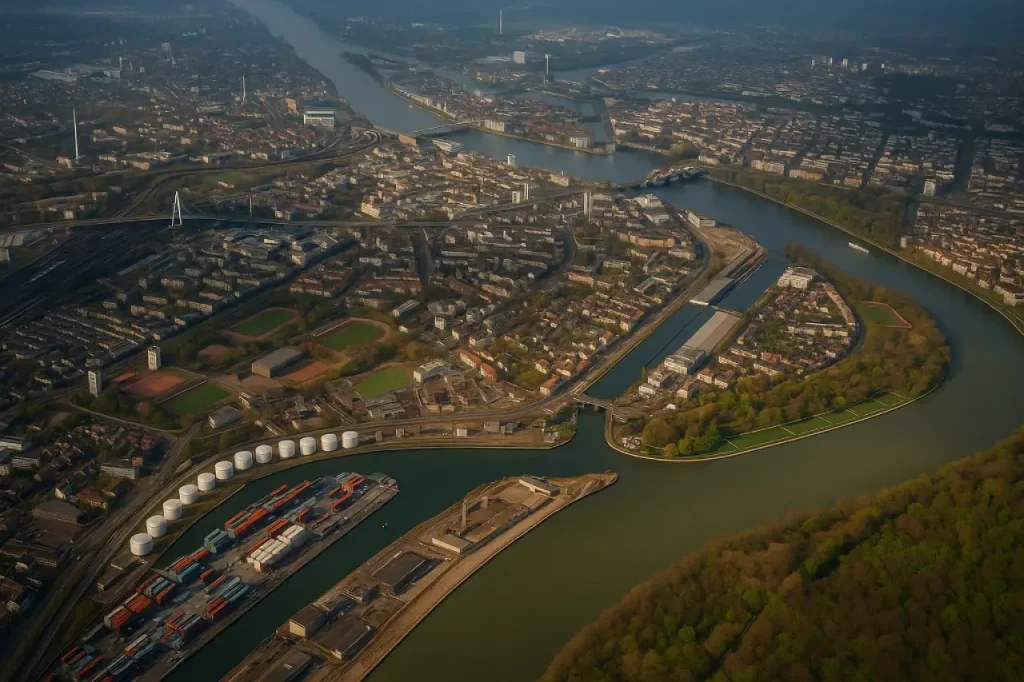 Modernes Fertighaus in Ludwigshafen mit großen Fenstern und gepflegtem Garten - BAUTENT Hausbau