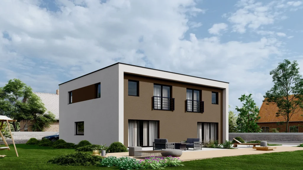 Modernes Fertighaus A001-17 von BAUTENT mit zeitgenössischer Architektur und hochwertiger Bauqualität