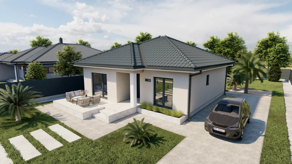 Modernes Fertighaus Marta mit zeitgemäßer Architektur und hochwertiger Bauqualität von BAUTENT